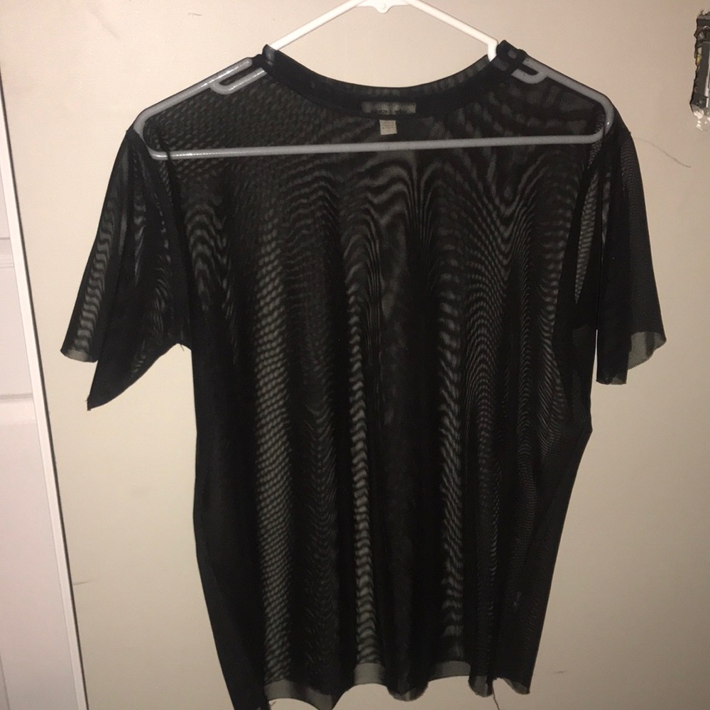 Urban Outfitters Black Sheer Party Shirt